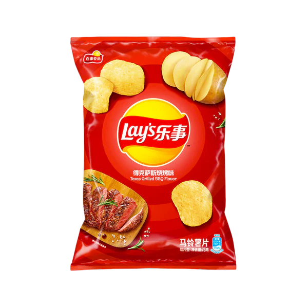 Lay’s Texas BBQ Grill China 70g crisp packet