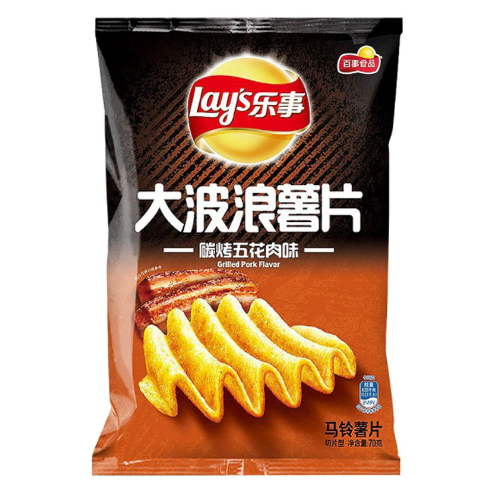 Lay's Grilled Pork 70g Chinese crisp bag