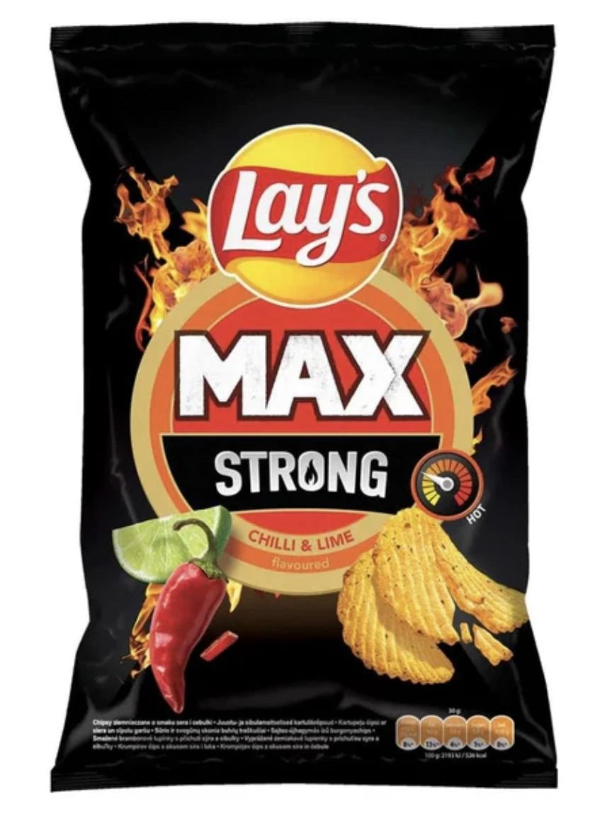 Lay's Max Strong Chilli and Lime crisp bag