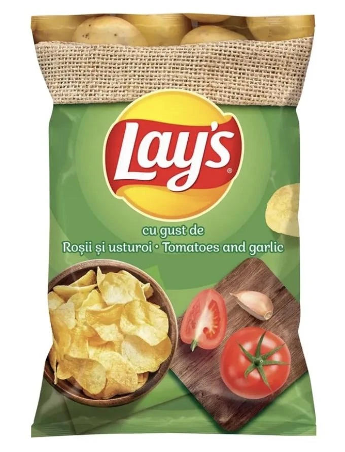 Lay's Tomato and Garlic crisp bag