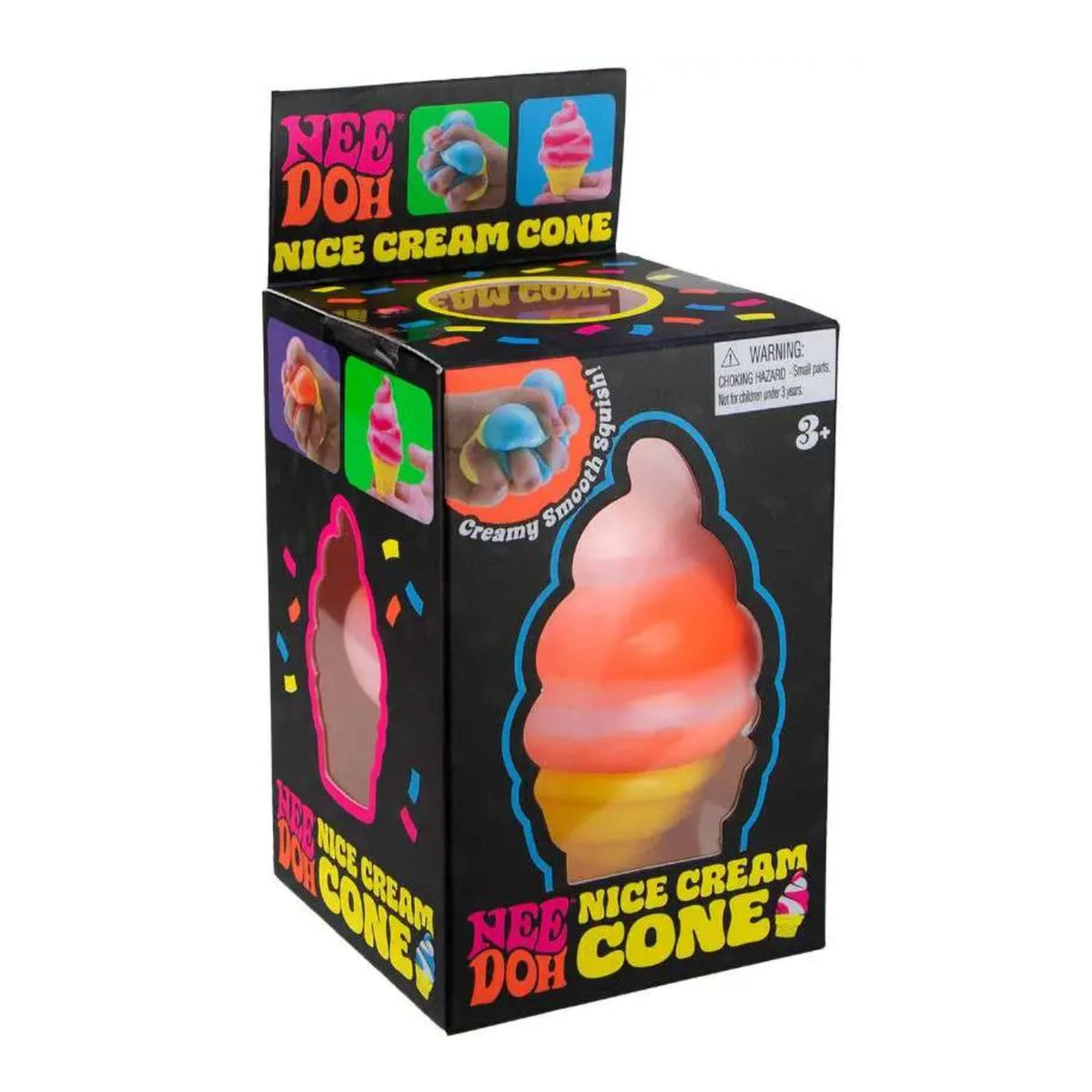 NeeDoh Nice Cream Cone squishy toy in retail box
