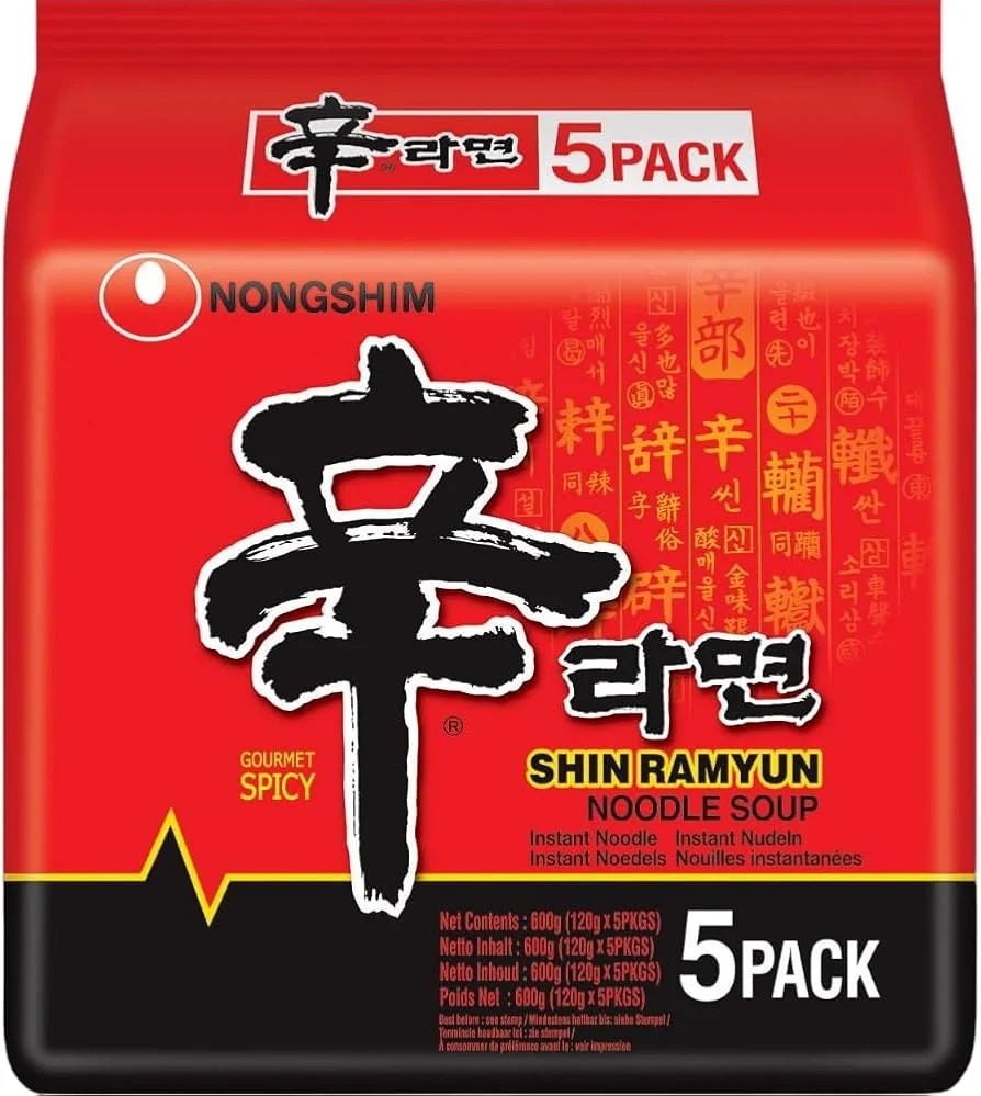 Nongshim Shin Ramyun Multi 120g (Case of 8 × 5 Packs)