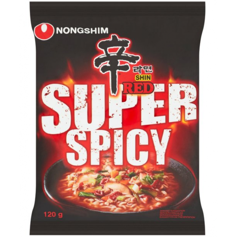 Nongshim Shin Red Super Spicy 120g noodle packet