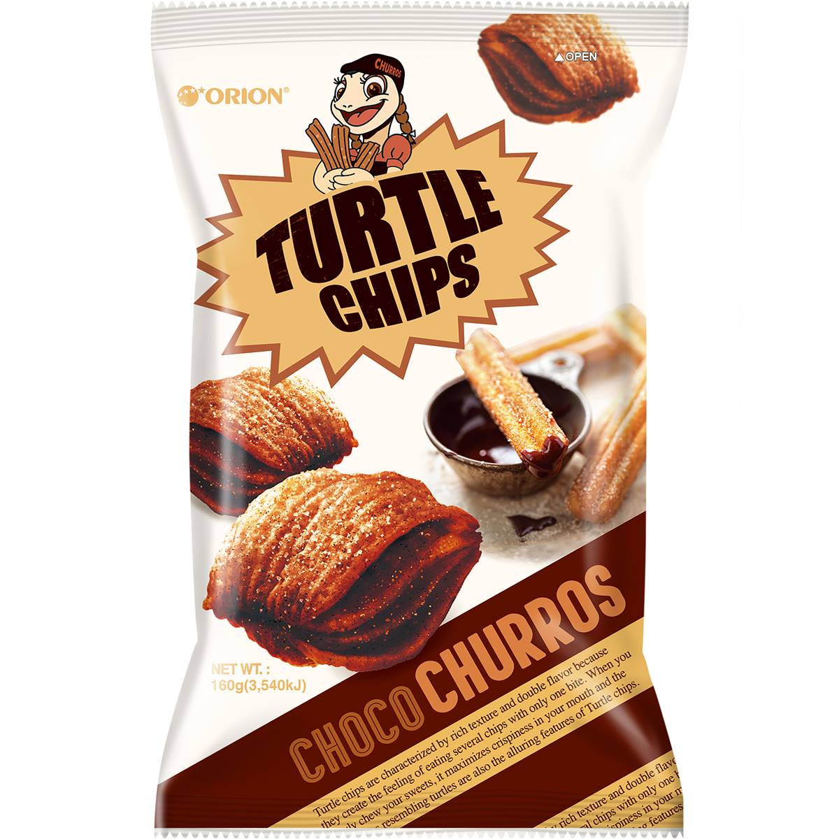 Turtle Chips Choco Churros 160g (Case of 14)